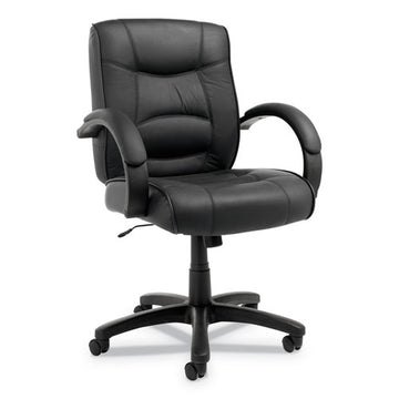 Alera® Alera Strada Series Leather Mid-back Swivel-tilt Chair, Supports Up To 275 Lb, 17.71" To 21.65" Seat Height, Black freeshipping - TVN Wholesale
